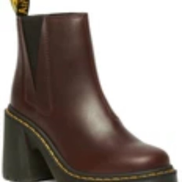 Dr. Martens Spence Flared Heel Ankle Boots Brown Leather Women’s 7 31756201 NEW - Picture 10 of 13